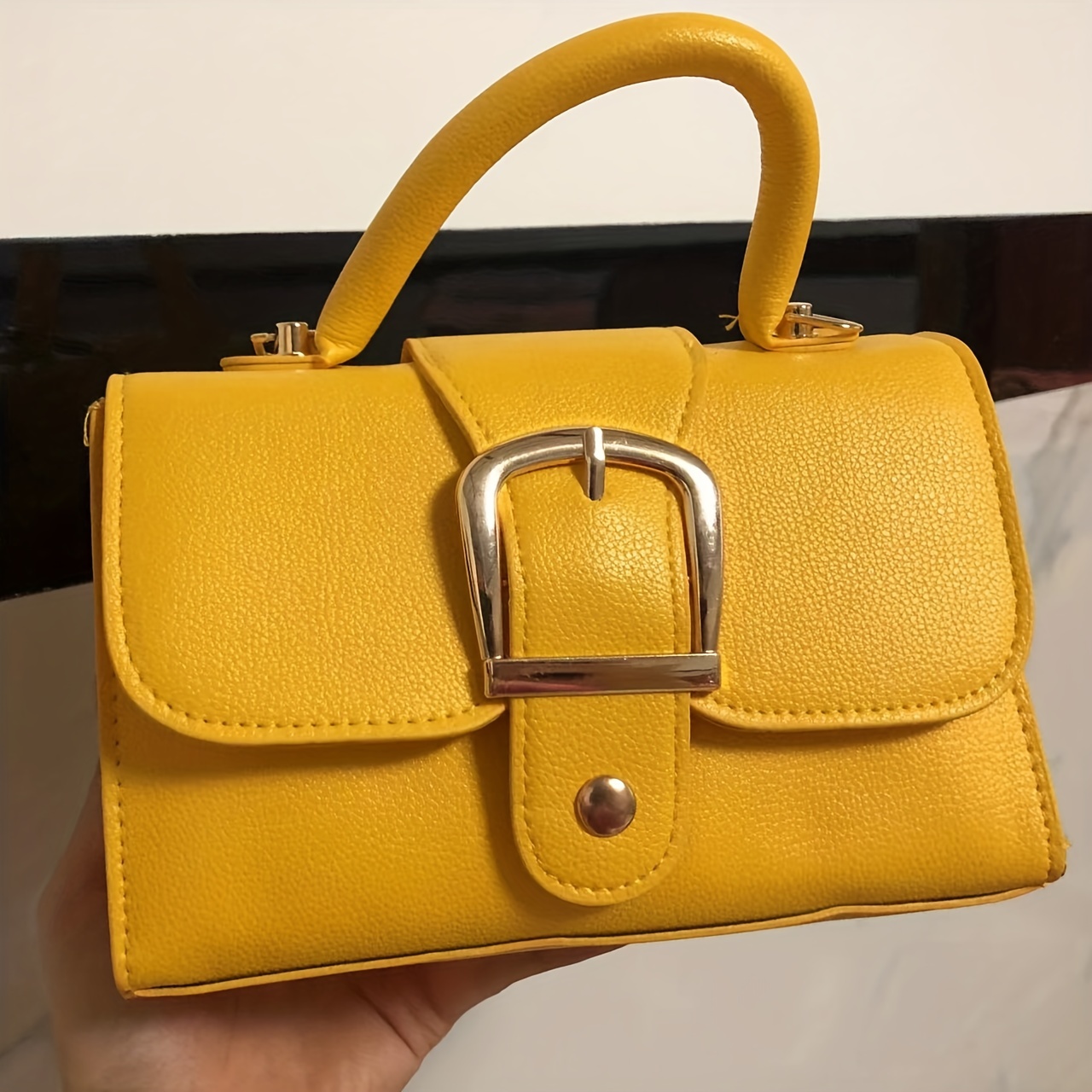 Delvaux Brillant Mini Leather Bag in Yellow