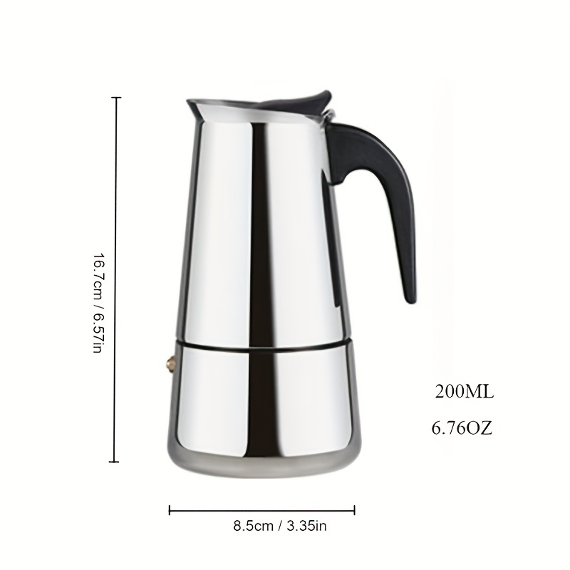 110V Electric Espresso Coffee Maker Moka Pot with Stove 4 Cup 200ml  Stainless Steel 