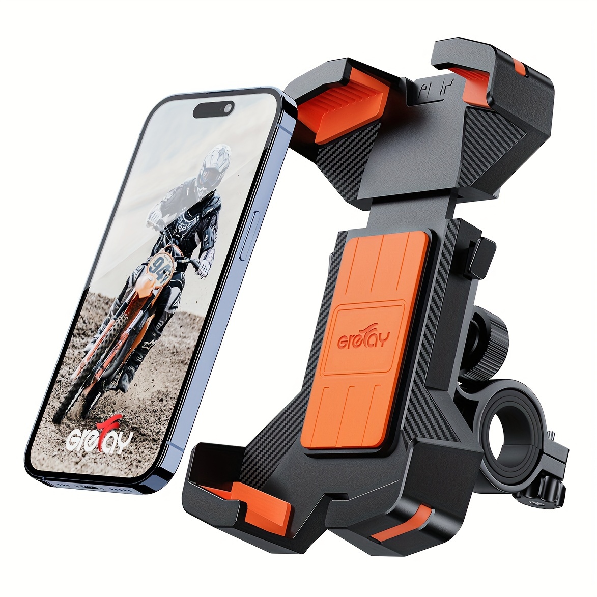 Grefay Bike Phone Holder Phone Holder Motorcycle Bicycle Handlebar Phone  Holder With 360 Rotation For 4.7-7.0 Inch Smartphone