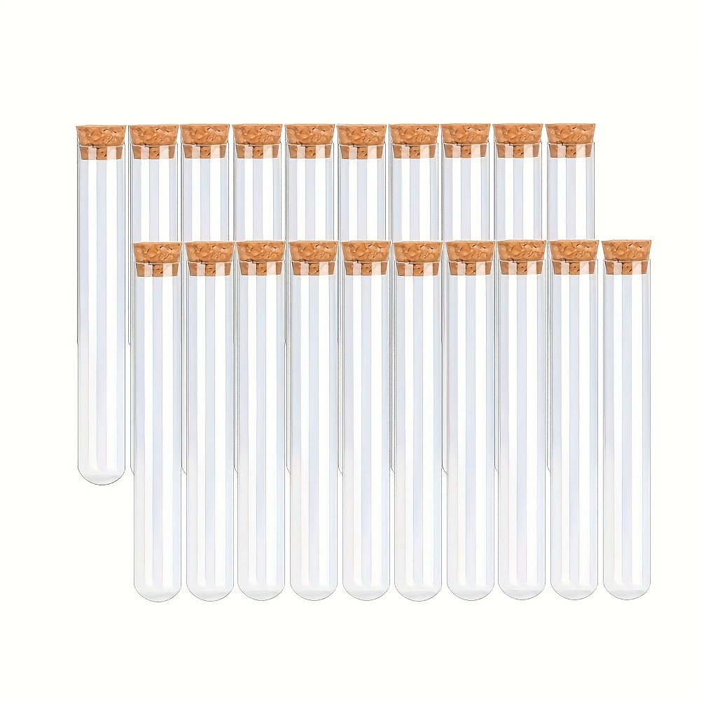 

20-piece Plastic Test Tubes - Versatile Storage Containers For Eyelash Brushes, Party Favors & More - Perfect For Jewelry, Seeds, Spices & Liquids - Ideal For Lab Use Or Decor