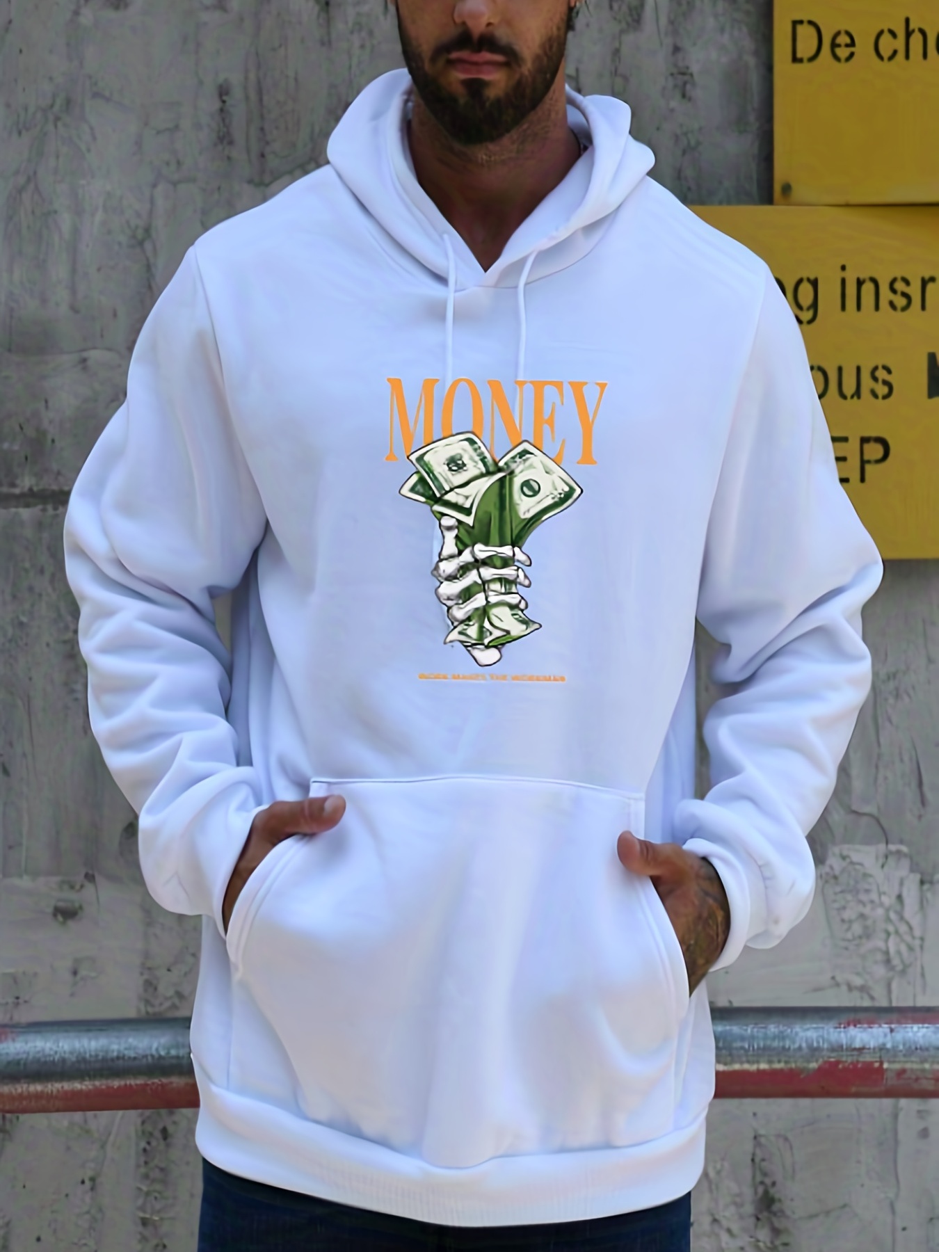 Money In Hand Print, Hoodies For Men, Graphic Sweatshirt With Kangaroo  Pocket, Comfy Trendy Hooded Pullover, Men's Clothing For Fall Winter - Temu