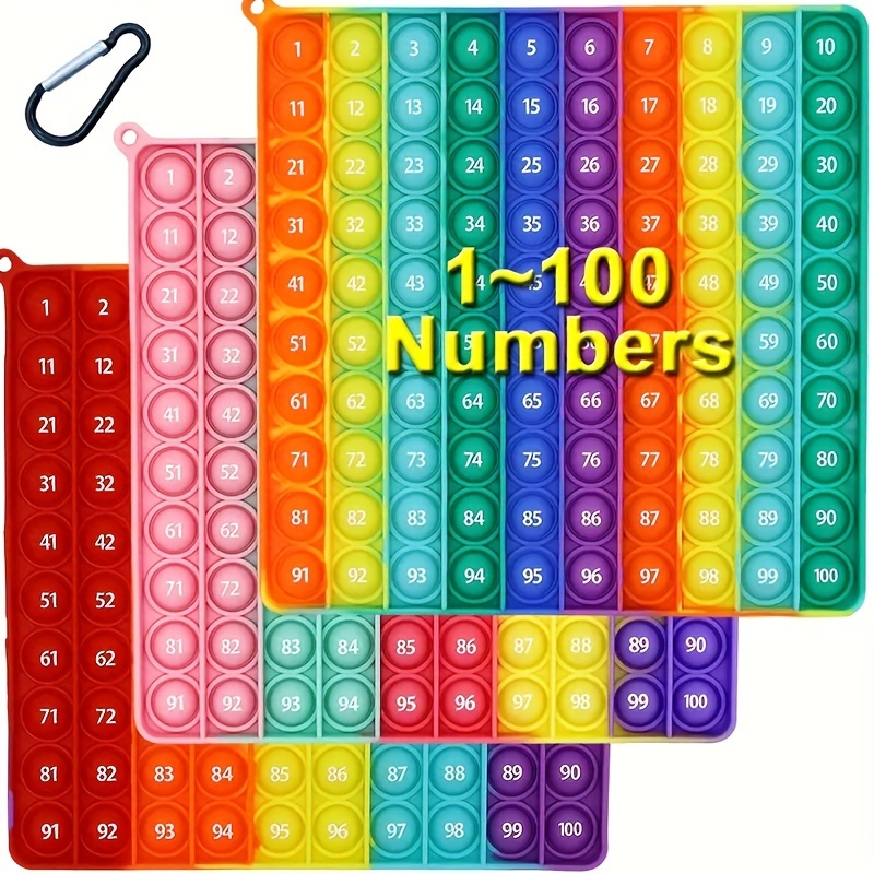 Grande P0PP Com 1-100 Números Brinquedo Jogo De Mesa, Quadrado Arco-Íris  Dimple Números 100 Brinquedos De Matemática De Bolha, Exercício Crianças