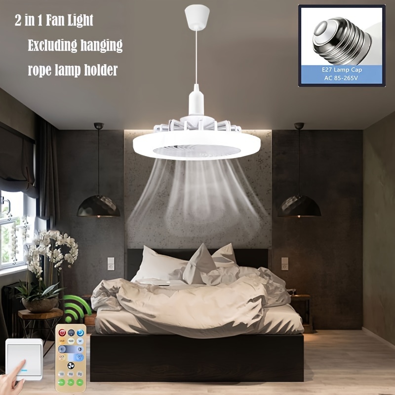 1pc 2 en 1 Mode Trois Vitesses LED Ventilateur Lumière Lampe