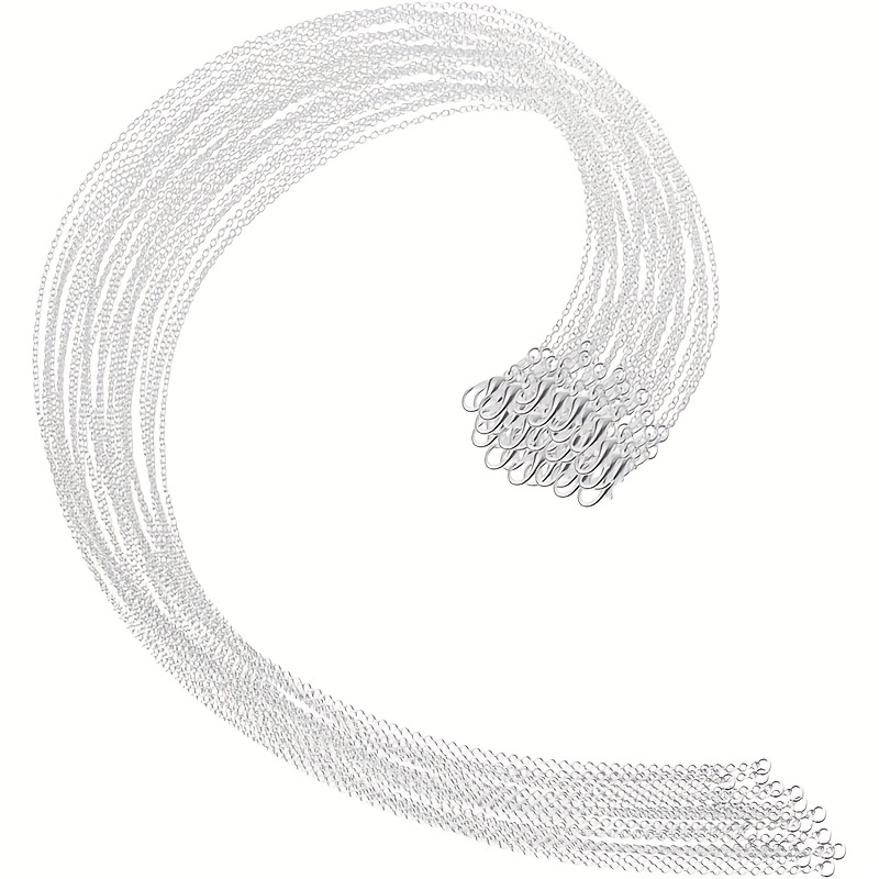 24pcs Chains for Jewelry Making 24 Inch 925 Sterling Silver Plated 1.2mm  DIY Snake Chain Bulk Link Necklace with Lobster Clasps : chain for jewelry  making: : Home & Kitchen