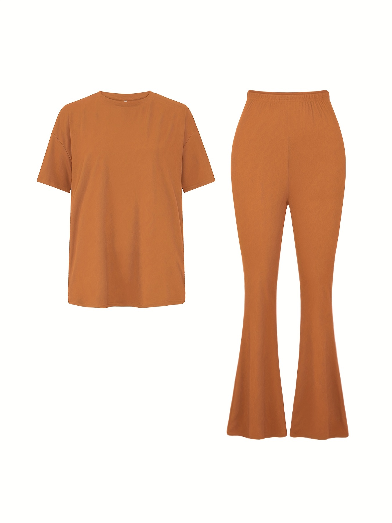 Short Sleeve T Shirts Flare Pants Matching Suit  Flare pant fashion, T  shirt crop top, Flare pants
