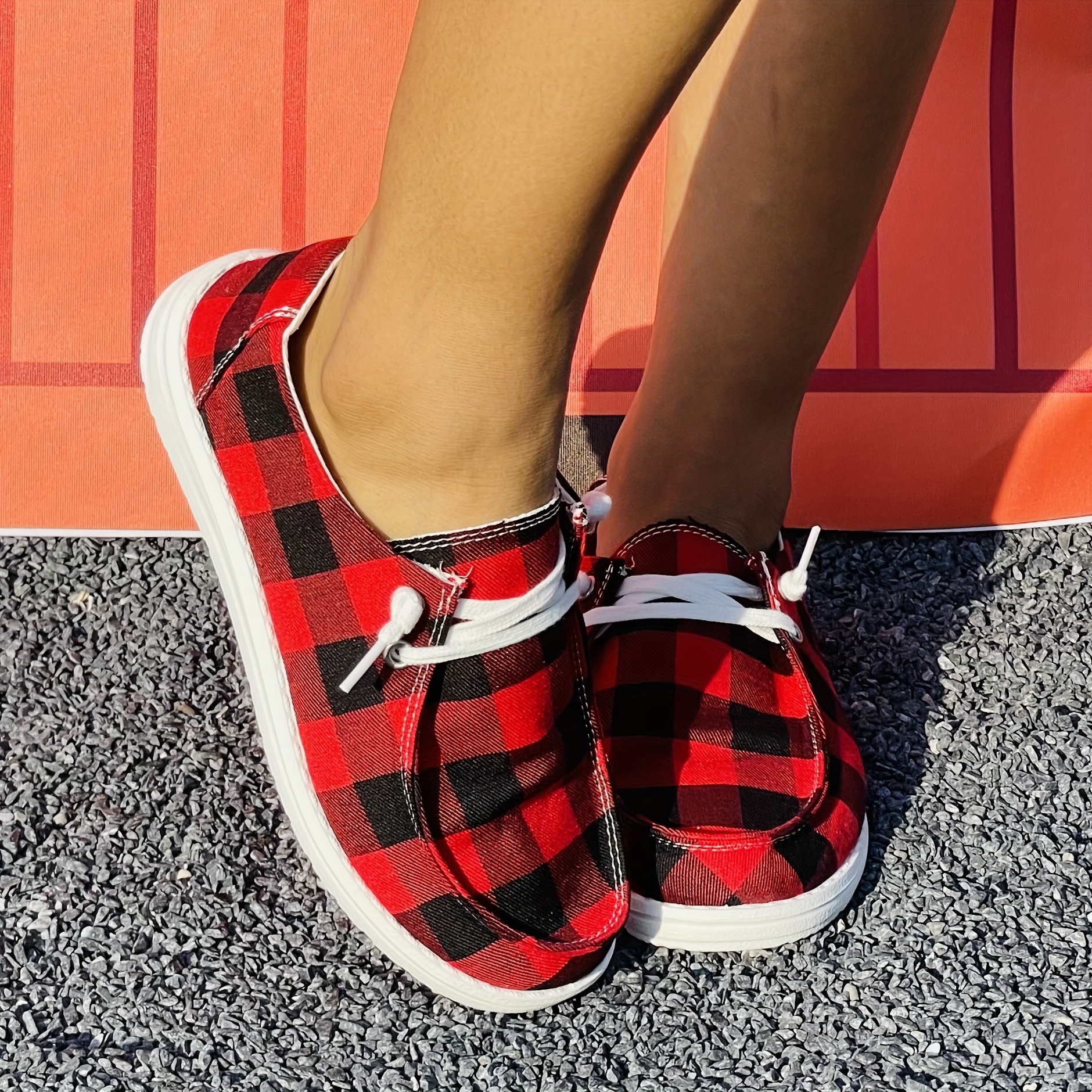 Red plaid best sale shoes womens