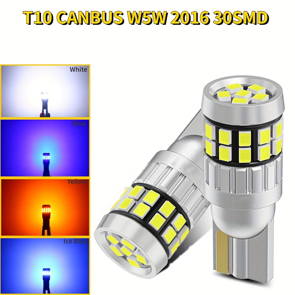 2 PCS T10 6W White Light 10 SMD 5630 LED Error-Free Canbus Car Clearance  Lights