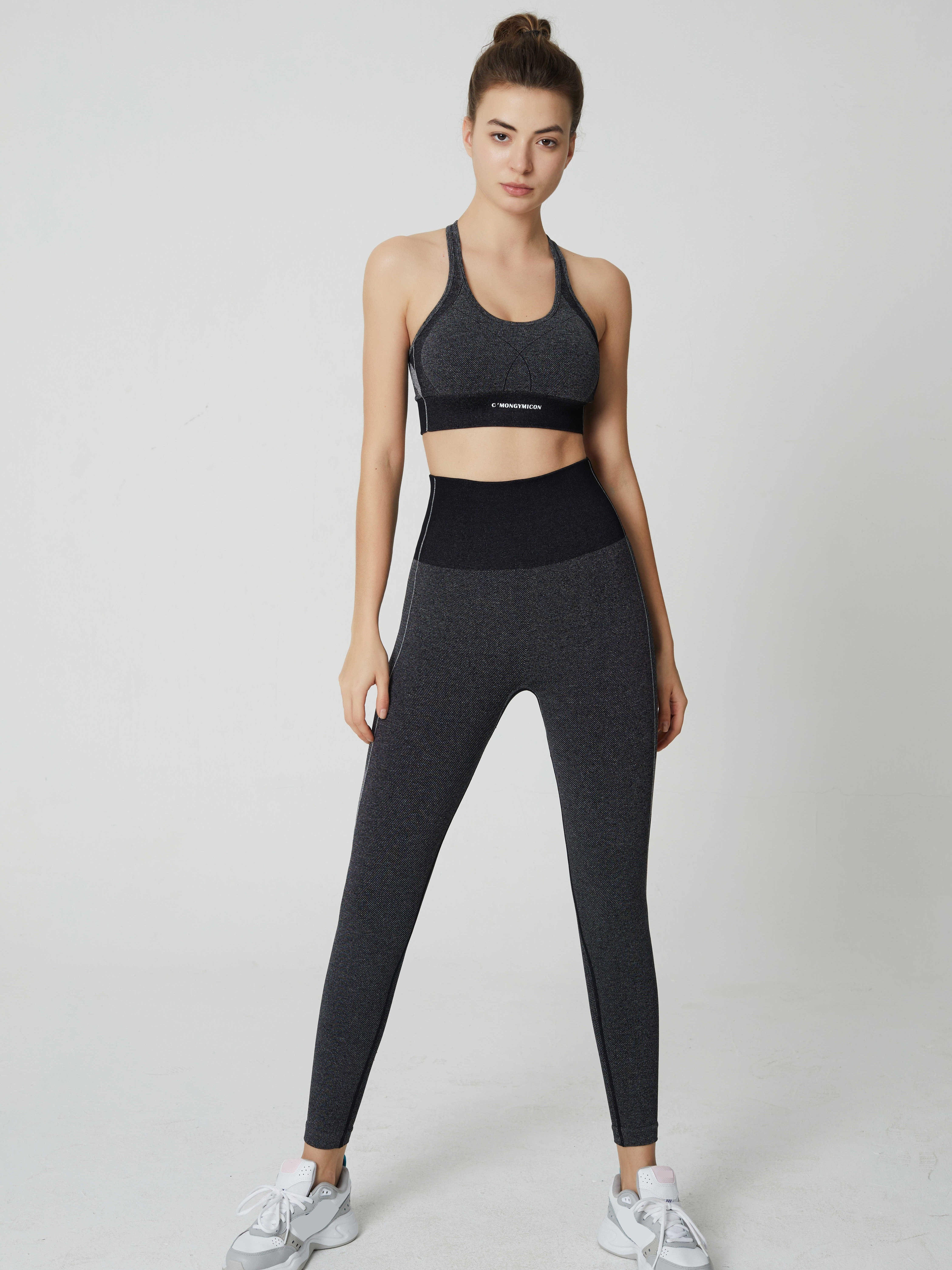 Mode Seamless Fitness Leggings & Cropped Top Set –