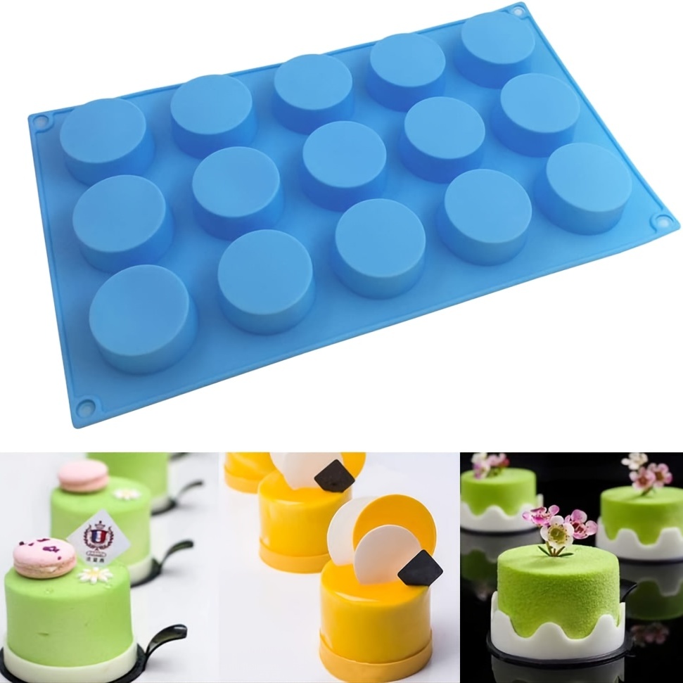 15 Cavity Cylinder Silicone Mold/round Soap Molds Handmade - Temu