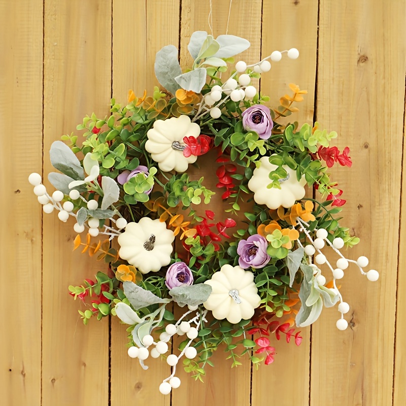 Fresh Eucalyptus Wall Hanging Swag With Dried Roses, Fresh Wreath