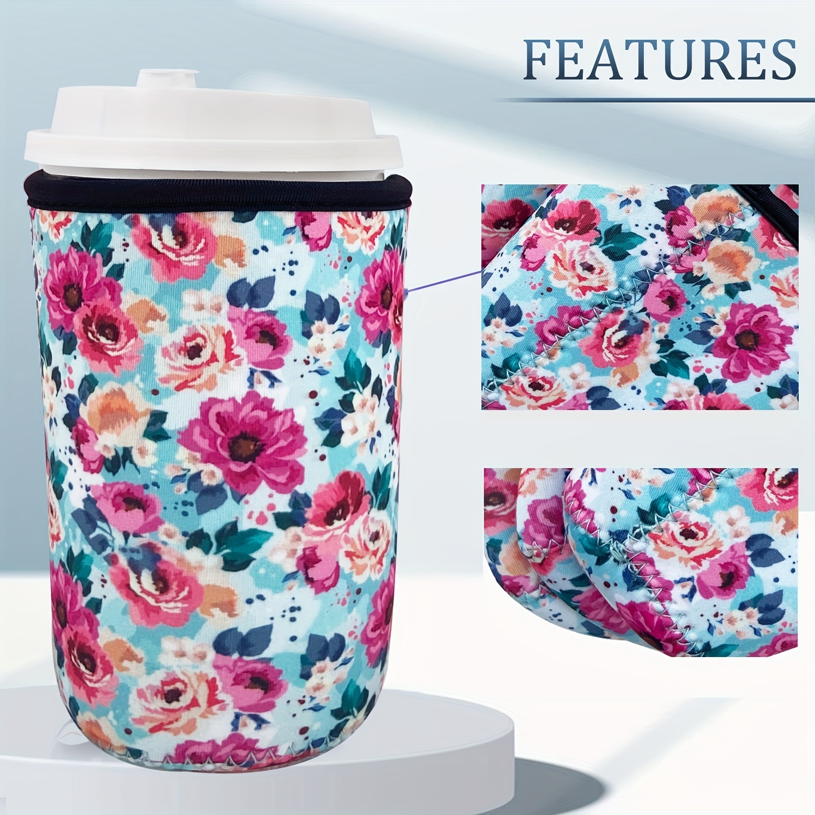 Reusable Iced Coffee Insulator Sleeves For Cold Beverages And Neoprene Cold  Coffee Cup Sleeves Cooler Cover For Coffee Cups(floral) - Temu