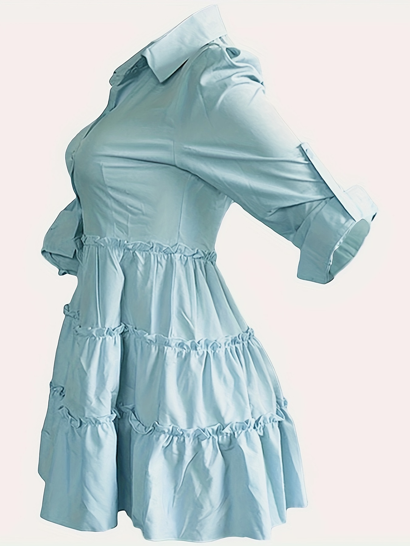 Vestido Cami com estampa floral e babados na bainha Vestidos casuais  Vestido de verão para mulheres 20 (Color : Blue and White, Size : 10X-Large)