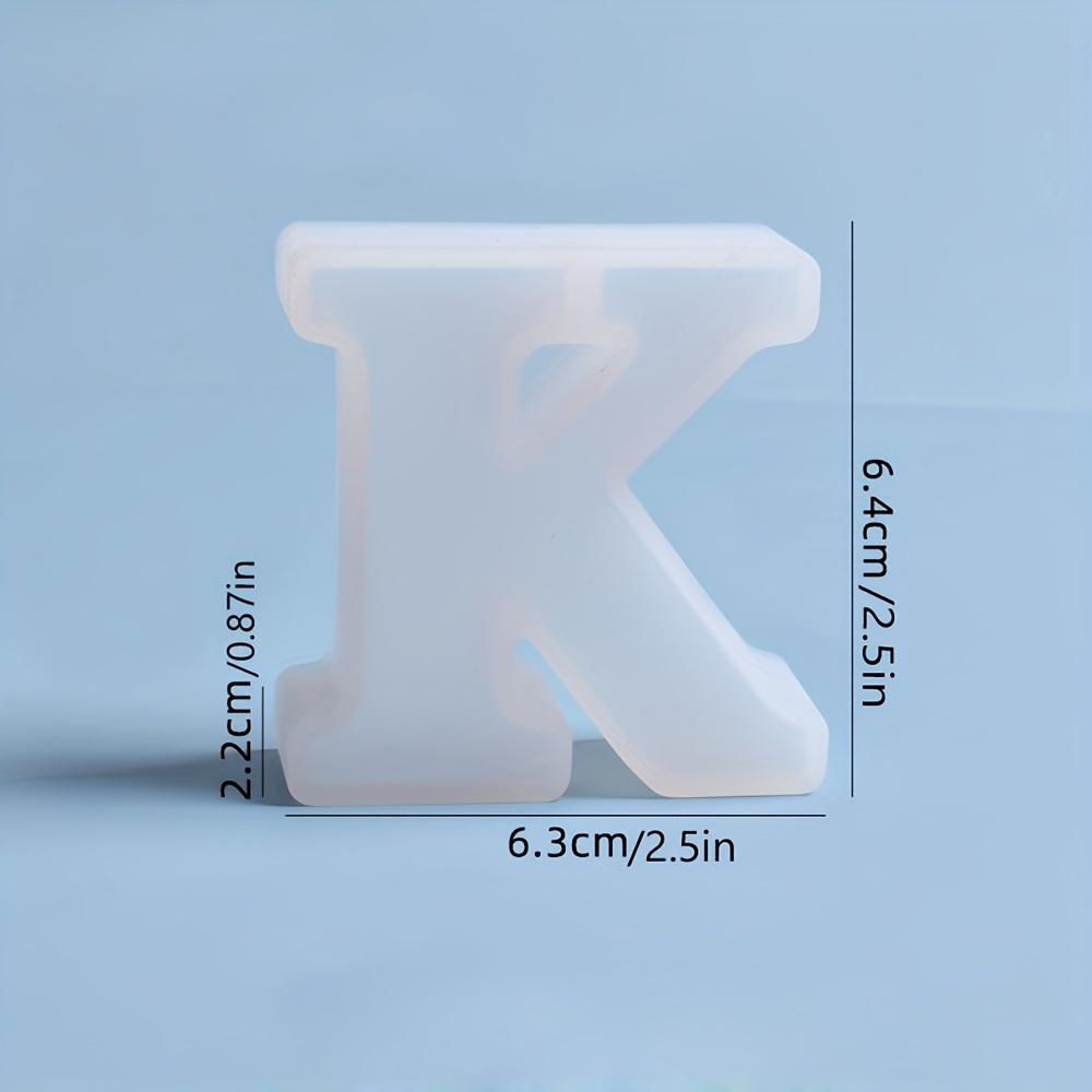 Molde de resina, moldes de silicona 3D de letra V grande para fundición de  resina epoxi, moldes del alfabeto de silicona para resina para arte, jabón