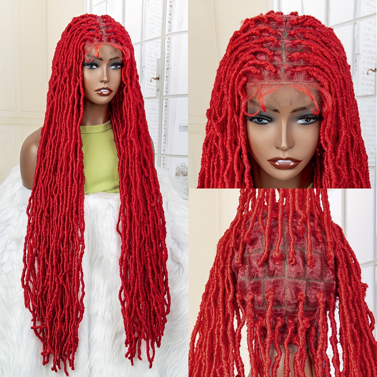 Water Wave Braided Wig Synthetic Lace Front Wig With Baby Hair