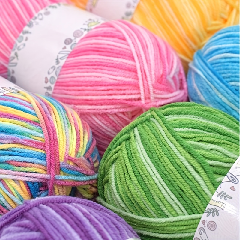  6 Pack Beginners Crochet Yarn Rainbow Green Blue Purple Yellow  Orange Cotton Crochet Yarn for Crocheting Knitting Beginners with  Easy-to-See Stitches Crochet Yarn for Beginners Crochet Kit(6x50g)