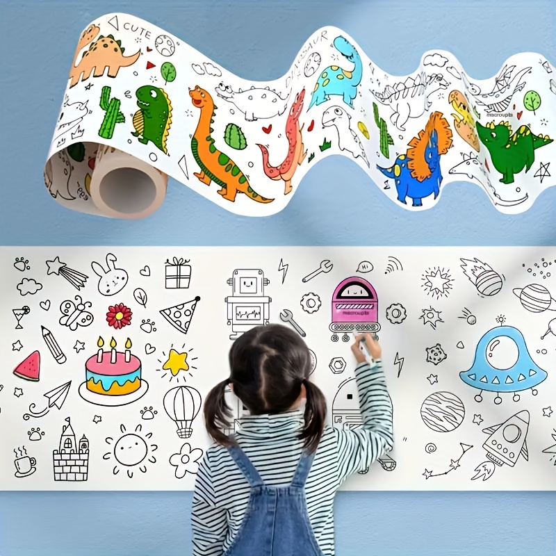 Dessin rouleau Papier Collant Coloriage Peinture Dessin Art Fournitures  Cadeau pour les enfants