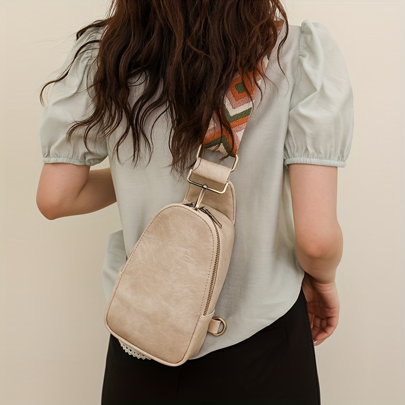 Crossbody Sling Bag For Women Vegan Leather Chest Bag Boho