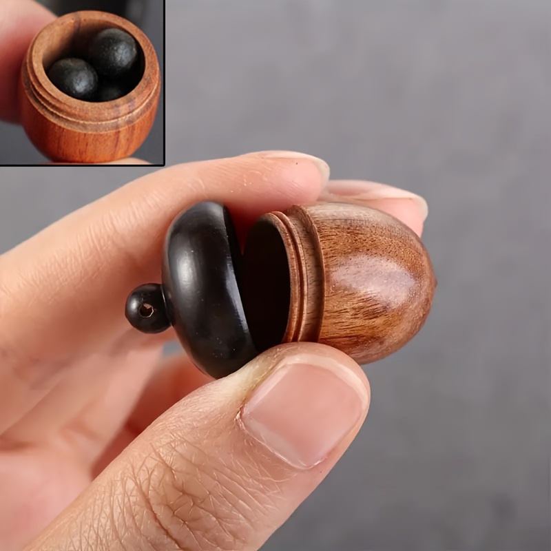 Solid Wood Medicine Pill Box Sandalwood Wooden Pill Case Portable Storage