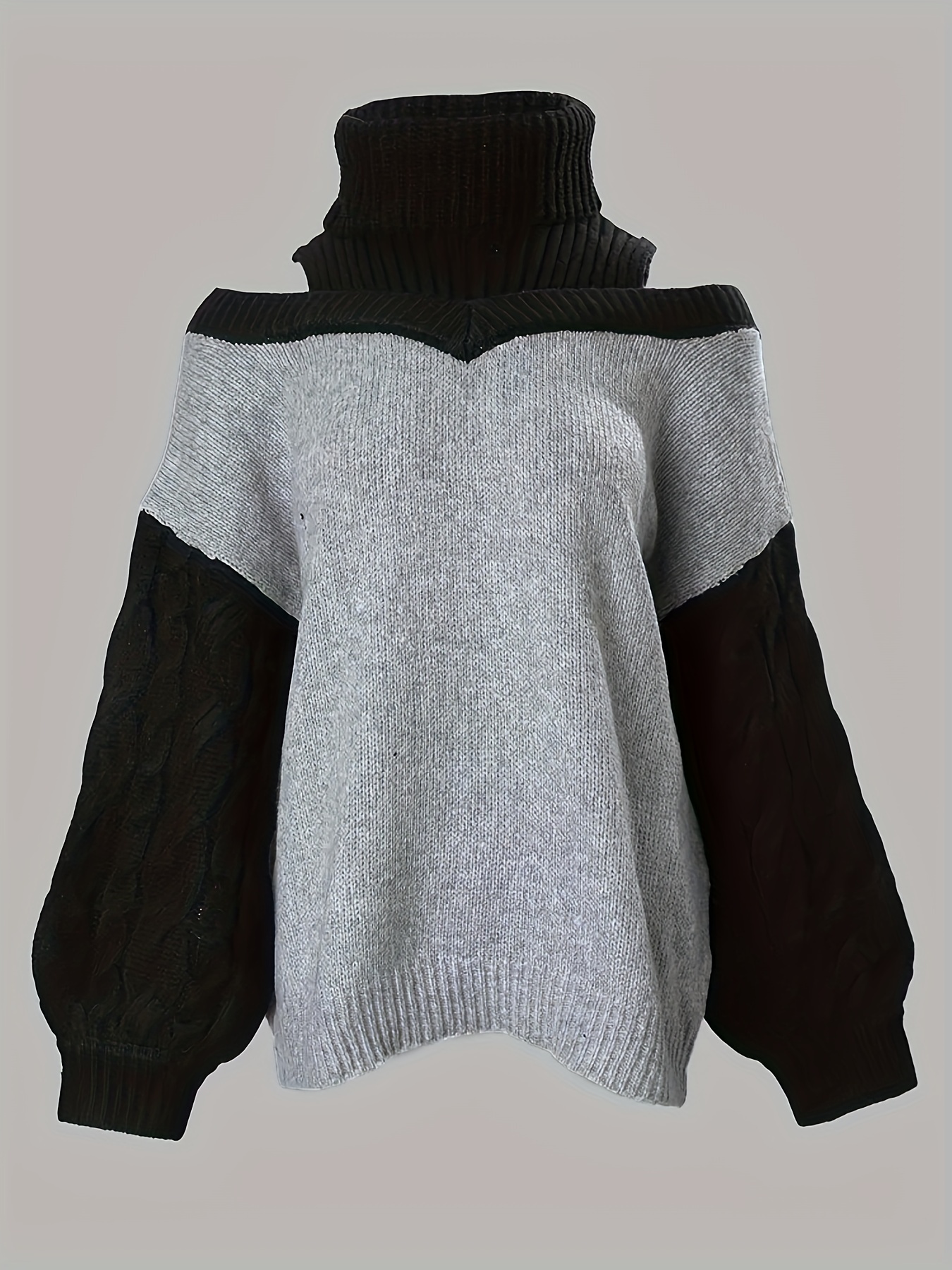 Turtleneck Lantern Sleeve Sweater