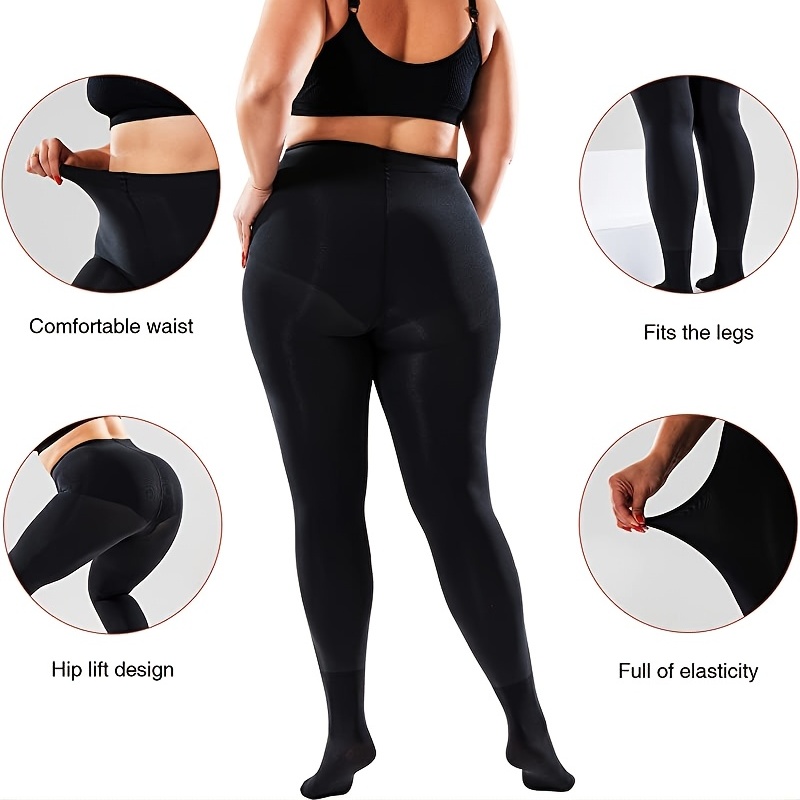 Plus Size Tights Opaque 120d Control Top Pantyhose Women's - Temu Canada
