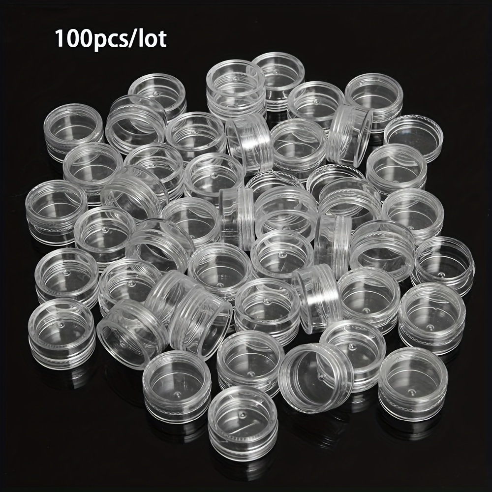 5G/5ML (0.18 oz) Plastic Cosmetic Sample Jars with Multi-Color Lids