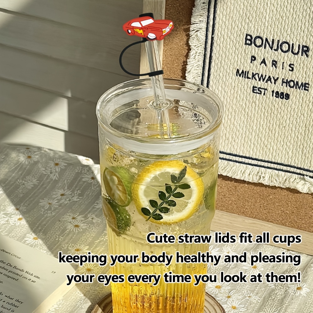  7 PCS Cow Straw Cover Silicone Straw Covers Cap for Tumblers  Reusable Straws Cute Straw Tips Cover : Home & Kitchen