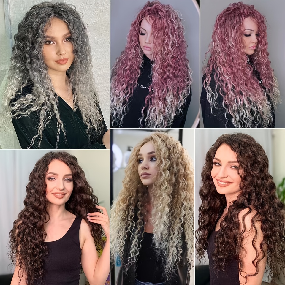 Long Curly Crochet Hair Extensions Women Deep Wave Braiding - Temu Canada