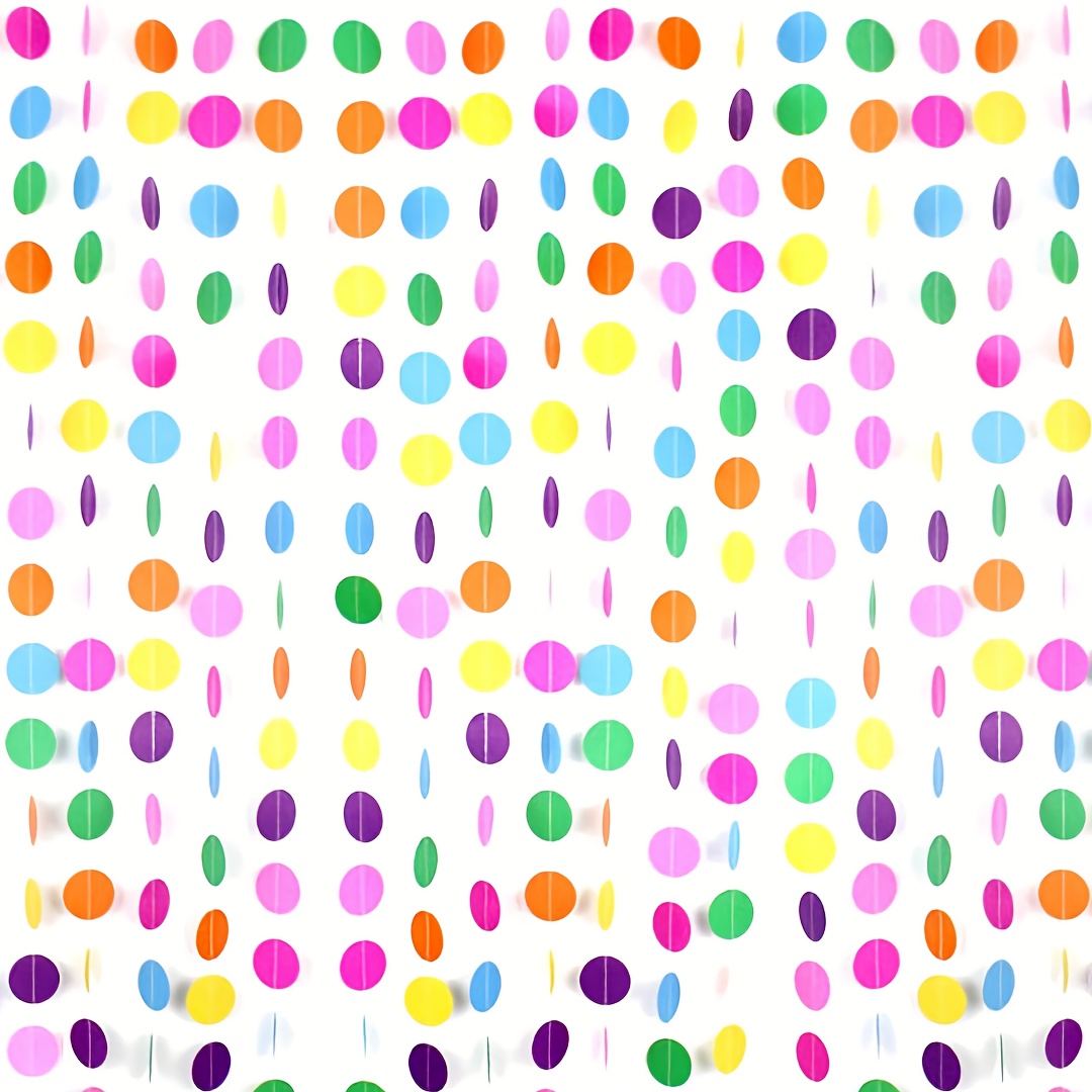  Colorful Paper Garland, Circle Dots Hanging