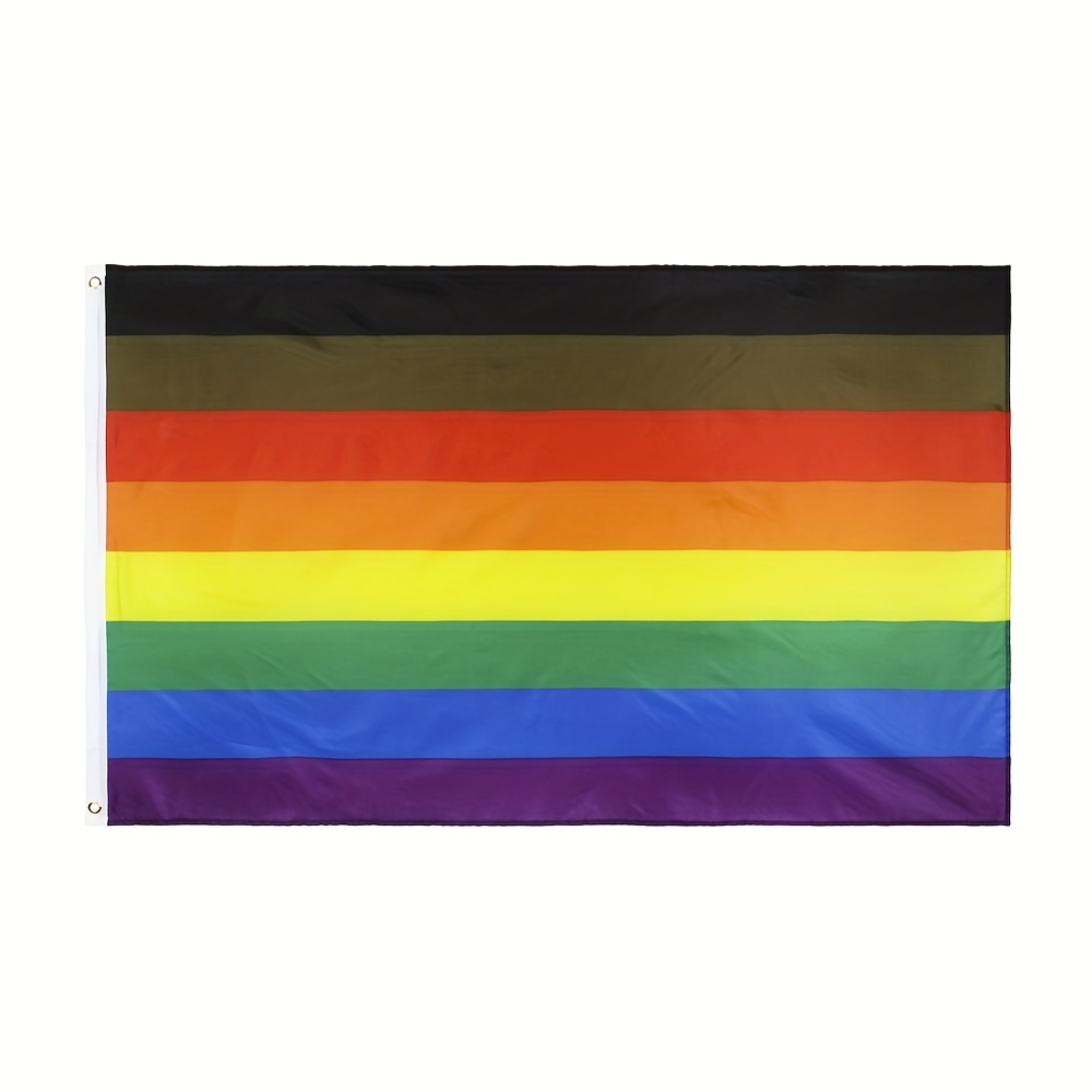3x5 Ft Progress Pride Rainbow Flag, Gay Lesbian LGBT Pride Month Flag Vivid  Color Fade Proof Polyester Canvas Header Double Stitched LGBT Banner Flags