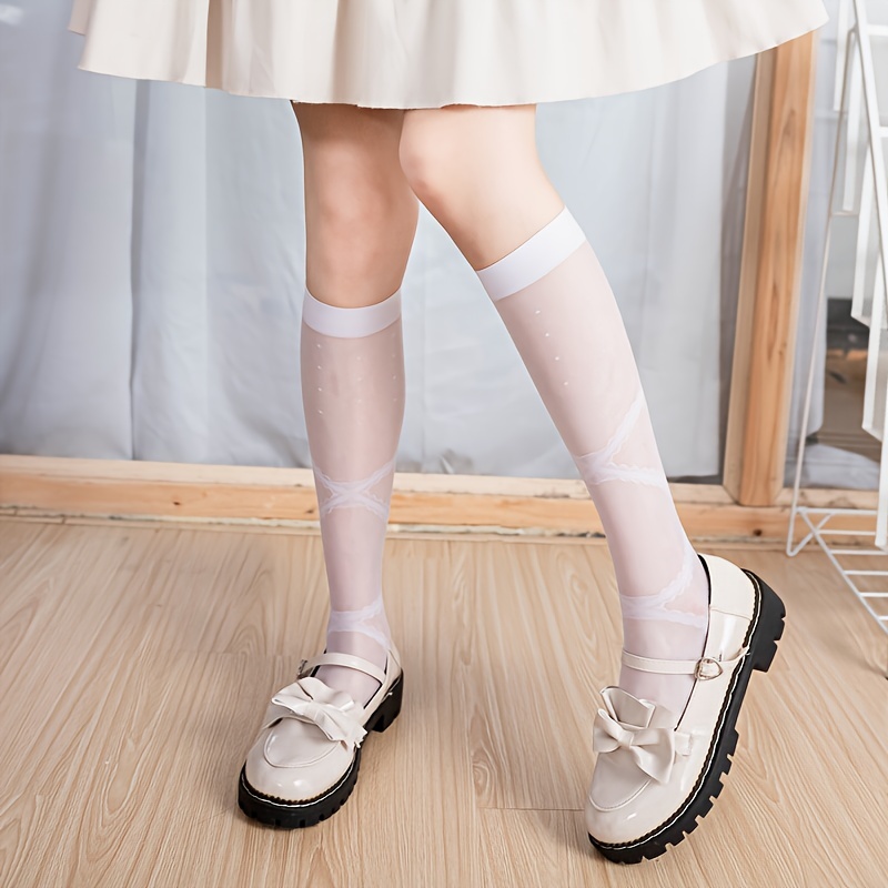 Bonitos Calcetines Blancos Japoneses Medias Blancas - Temu