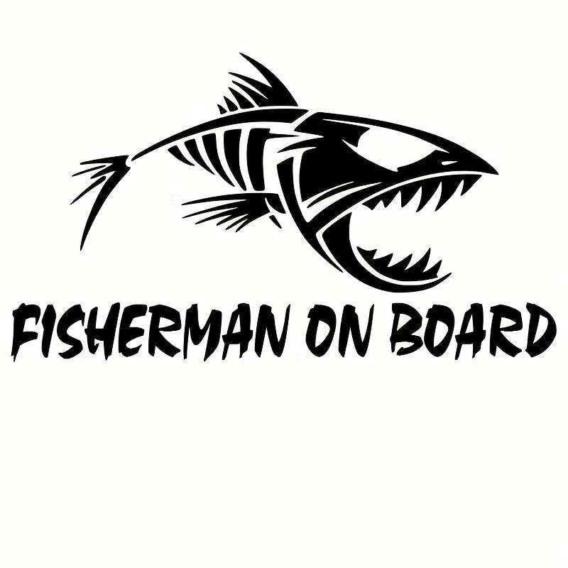 Fisherman Board Skillet Fishing Sticker Car Funny Vinyl - Temu