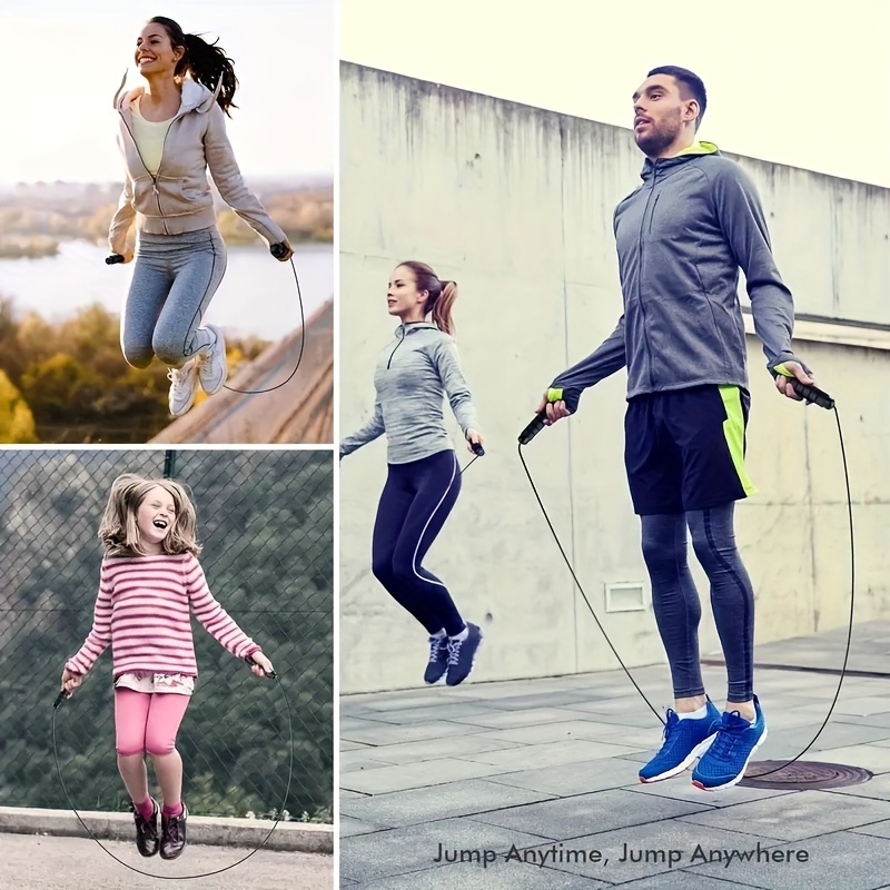 Adjustable Steel Wire Jump Rope & Resistance Band Set for Fitness Training