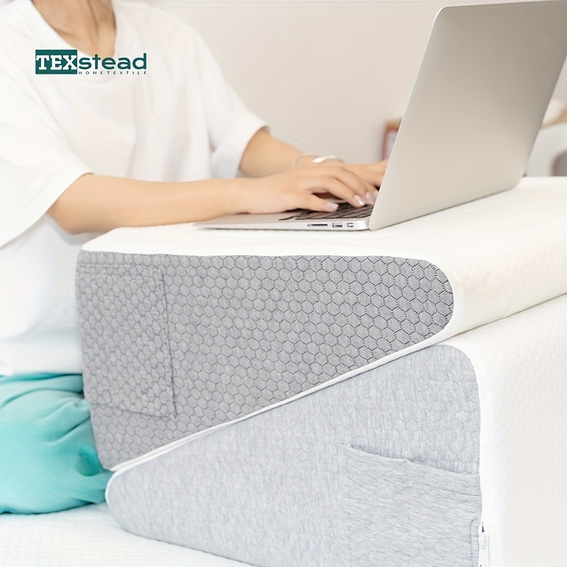 Cushy Form Bed Wedge Pillow for Sleeping - Memory Foam Leg Elevation for  Post Surgery, Sleeping, Sitting - Triangle Pillow with Washable Cover Helps