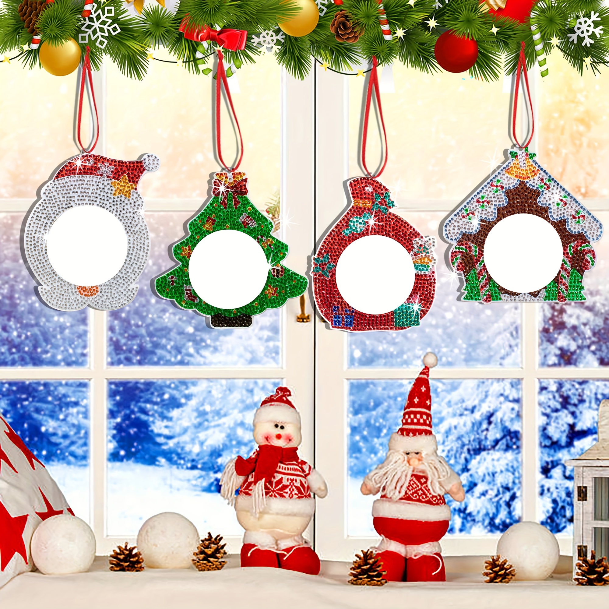 Diy Christmas Diamond Art Ornaments Only Without Tray - Temu