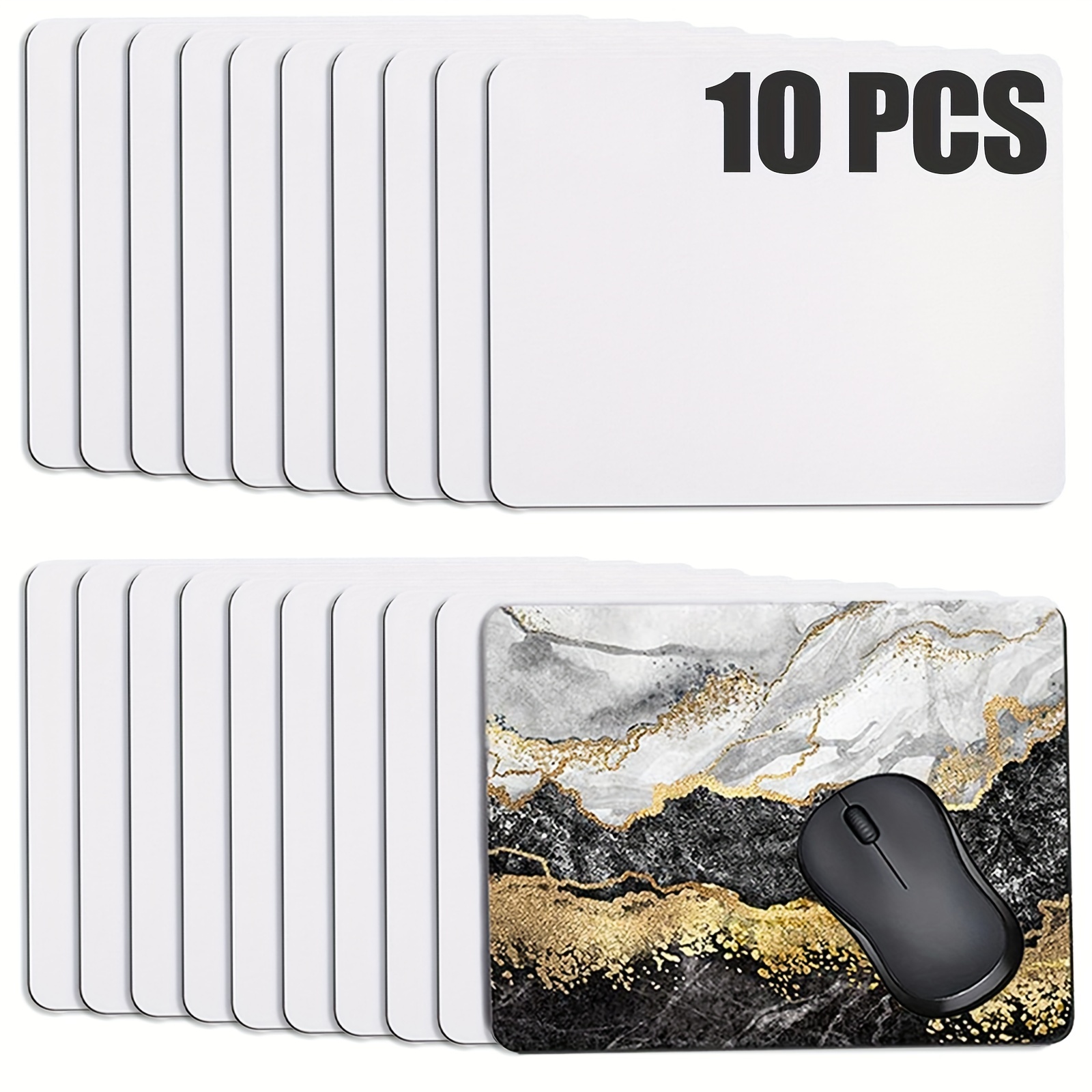 

10pcs Sublimation Blank Mouse Pad For Thermal Sublimation Transfer Sublimation Blank Mouse Pad Non-slip Bottom 9.8x7.8in