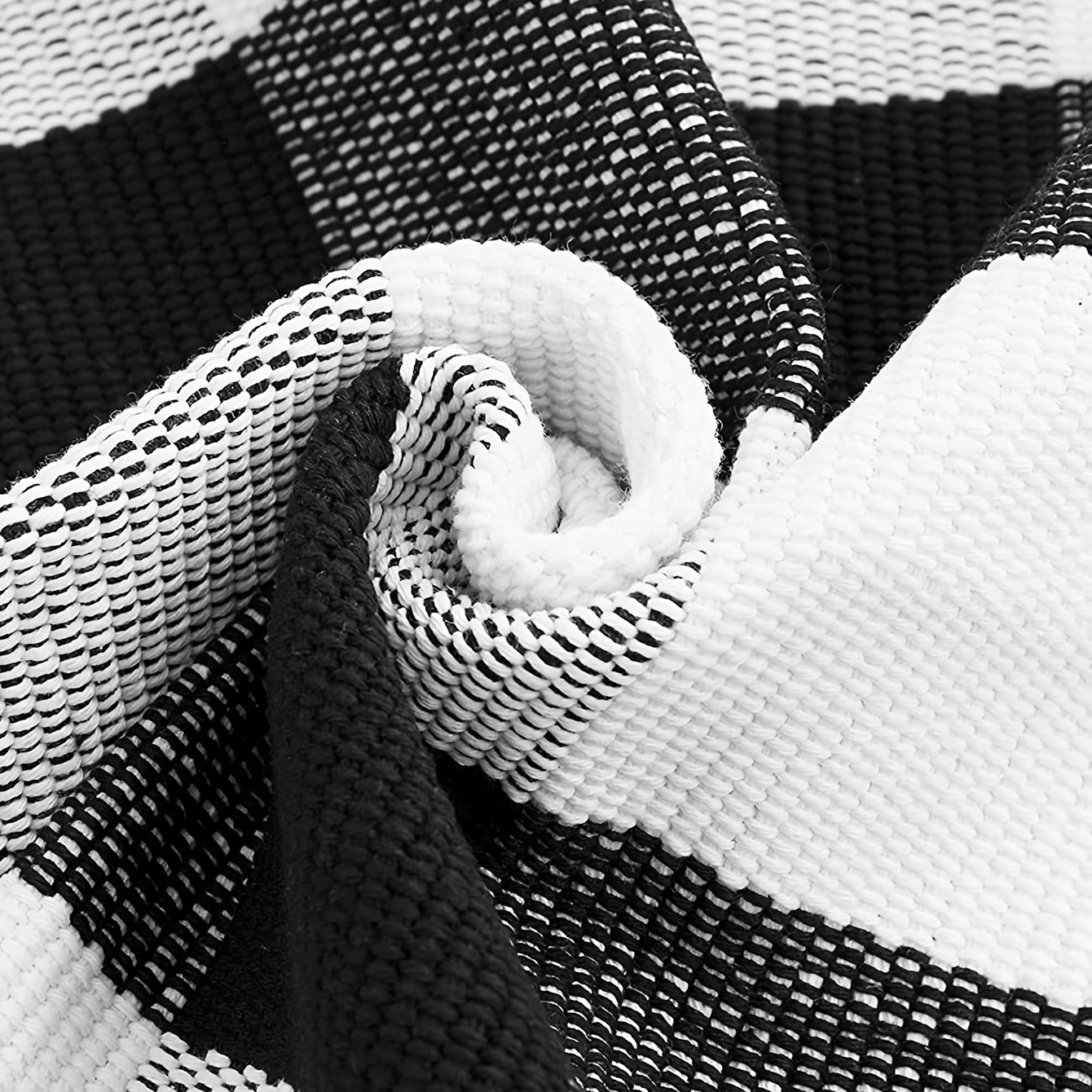 Stripe Black White Cotton Woven Rug Outdoor Indoor Rugs Front Door