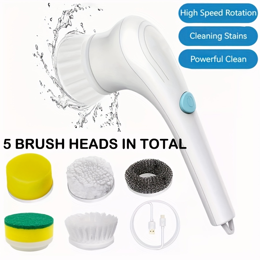 Electric Cleaning Brush 1 Handheld Kitchen Cleaner Cordless Spin Scrubber,  Bathroom Rechargeable Scrubbing Brush For Kitchen, Bathroom Tub, Shower  Tile, Carpet Bidet - Temu