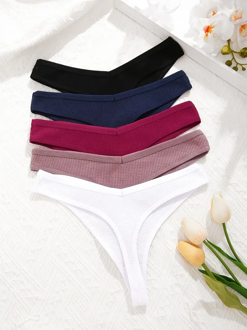 Cotton Thongs Women Underwear Breathable Stretch Low - Temu