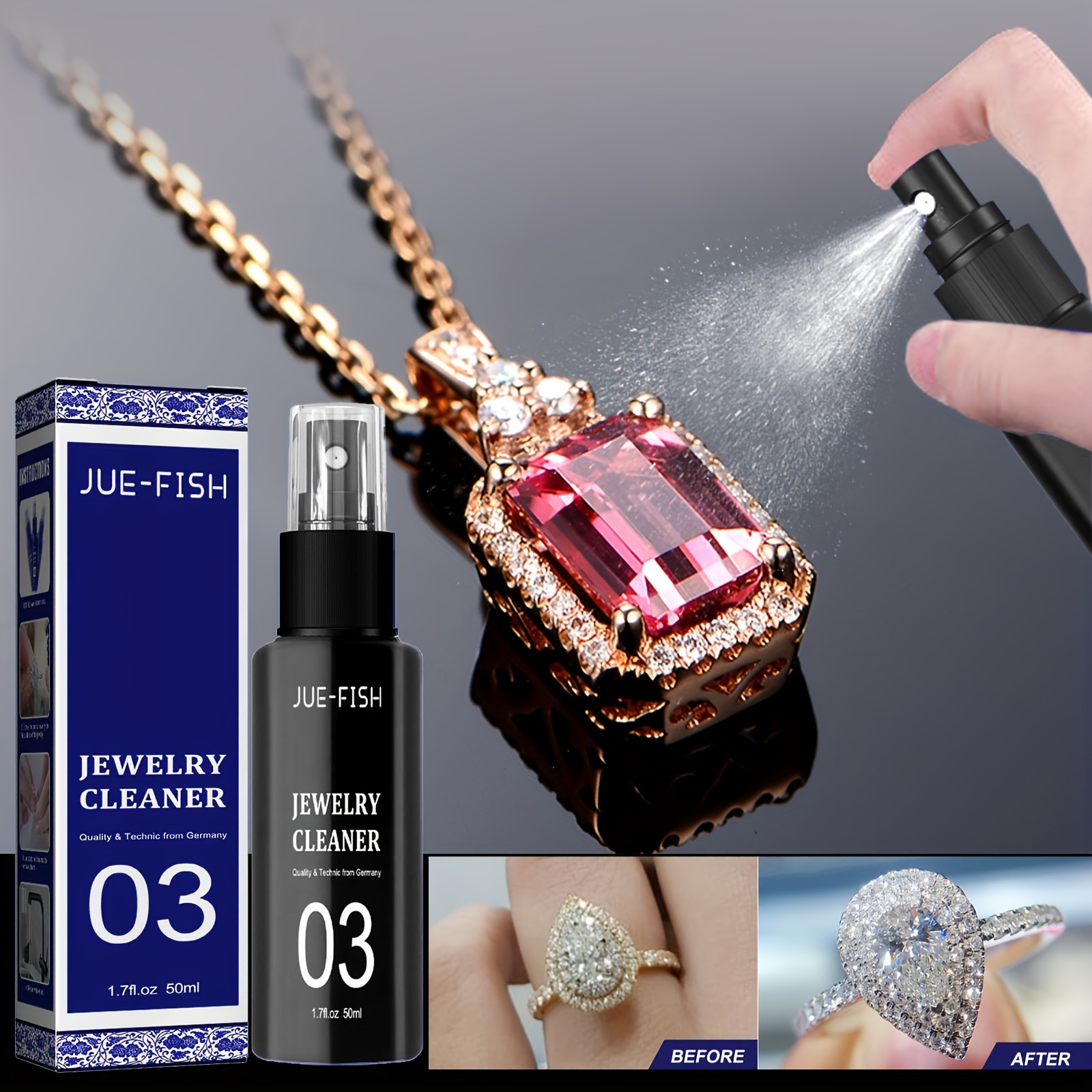 Gold Diamond Jewellery Cleaner  Spray Cleaning Gold Jewelry - 30ml 50ml  Jewelry - Aliexpress