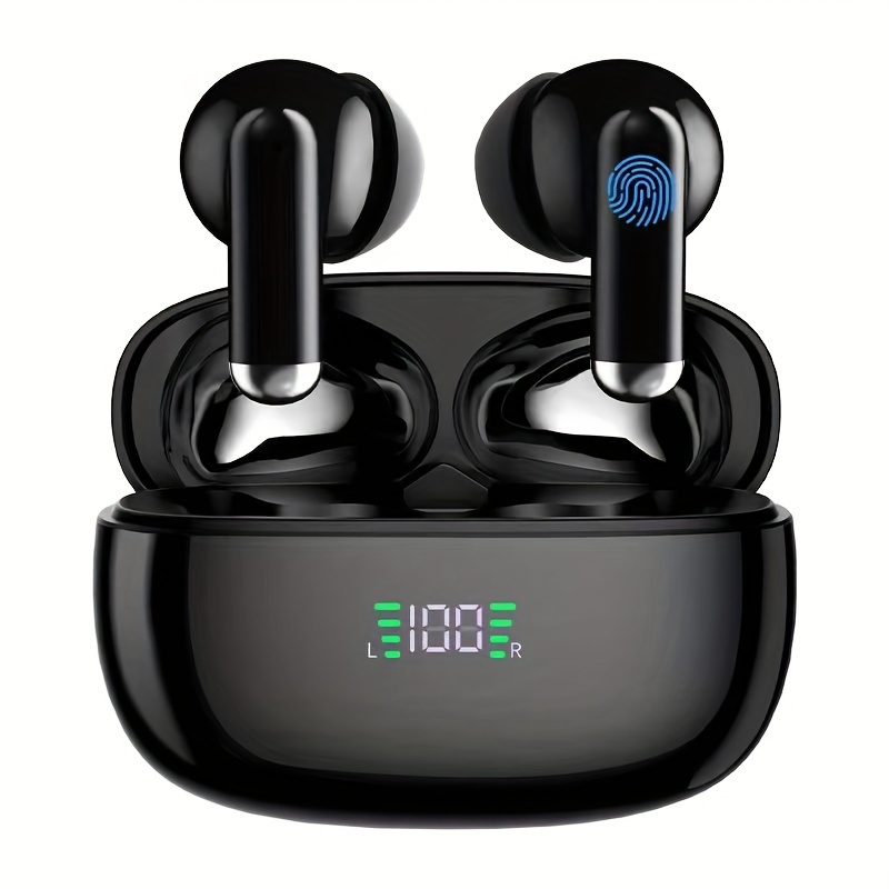 Wireless Earbuds Bluetooth 5.3 Headphones with 4-Mics Clear Call