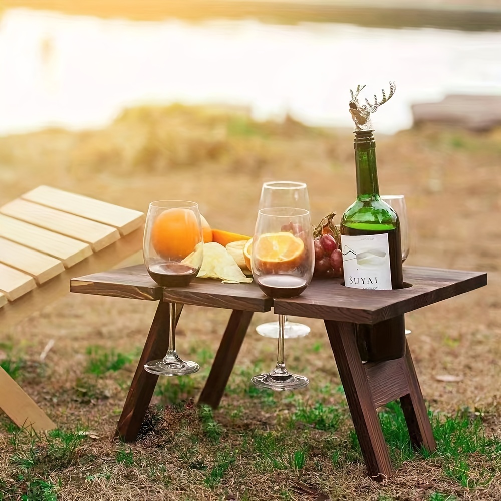 1set, Table Pliante Extérieure Pour Pique-nique Camping Table À Vin  Portable Table De Barbecue Pliante