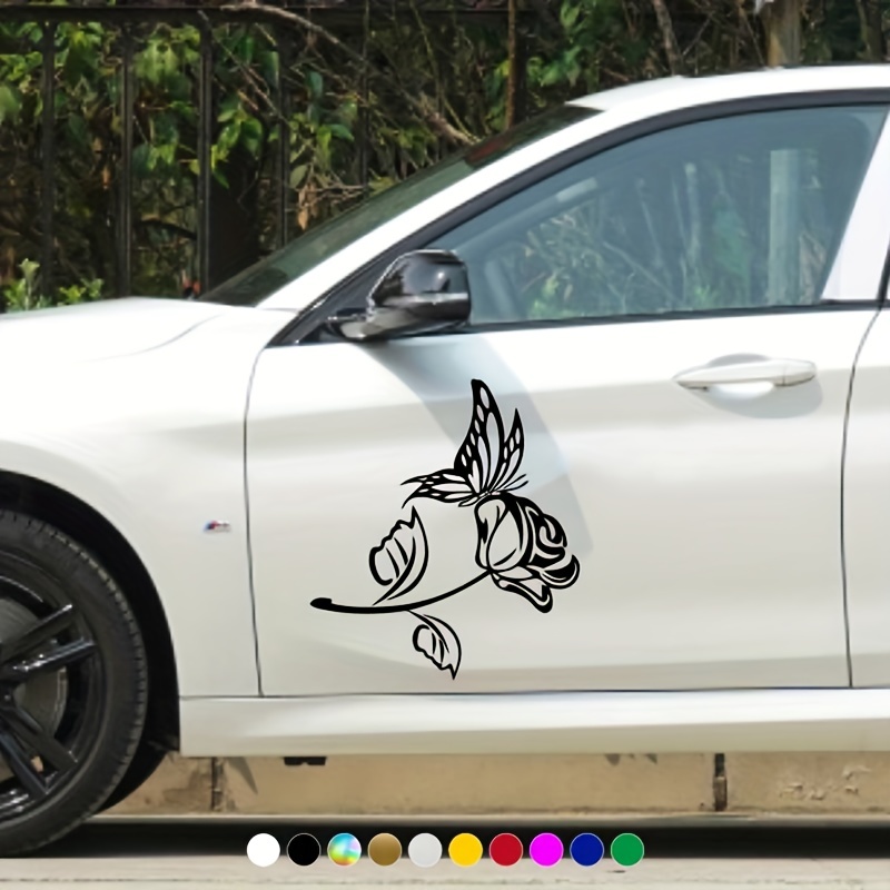 Reflective Butterfly Flower Car Sticker Waterproof Vinyl - Temu