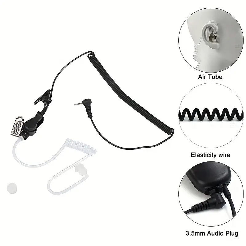 Auricolare a forma di D appeso microfono nascosto walkie-talkie ampiamente  usato K testa Guotong auricolare con Clip in ferro - AliExpress