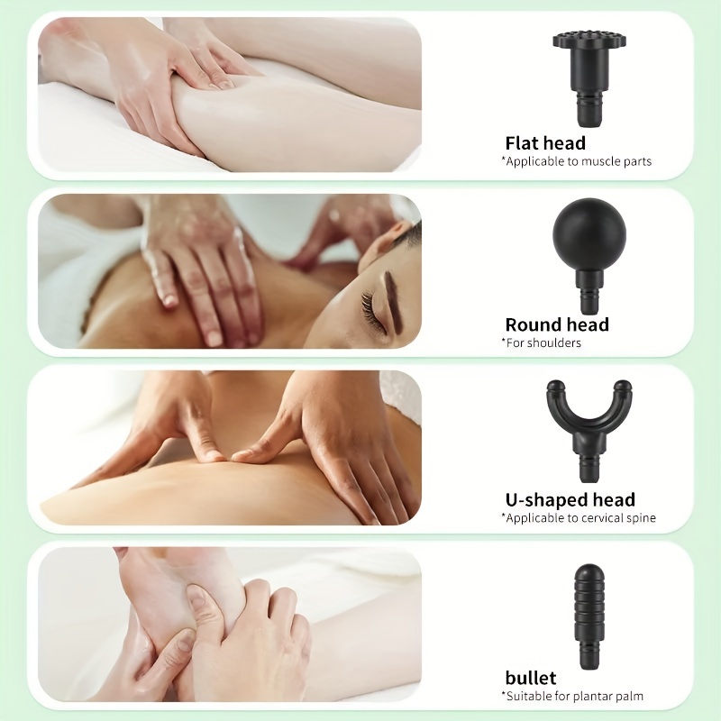 Mini masajeador de percusión muscular, masajeador muscular de mano de mano  de 4 velocidades de vibración corporal masaje corporal masajeador muscular