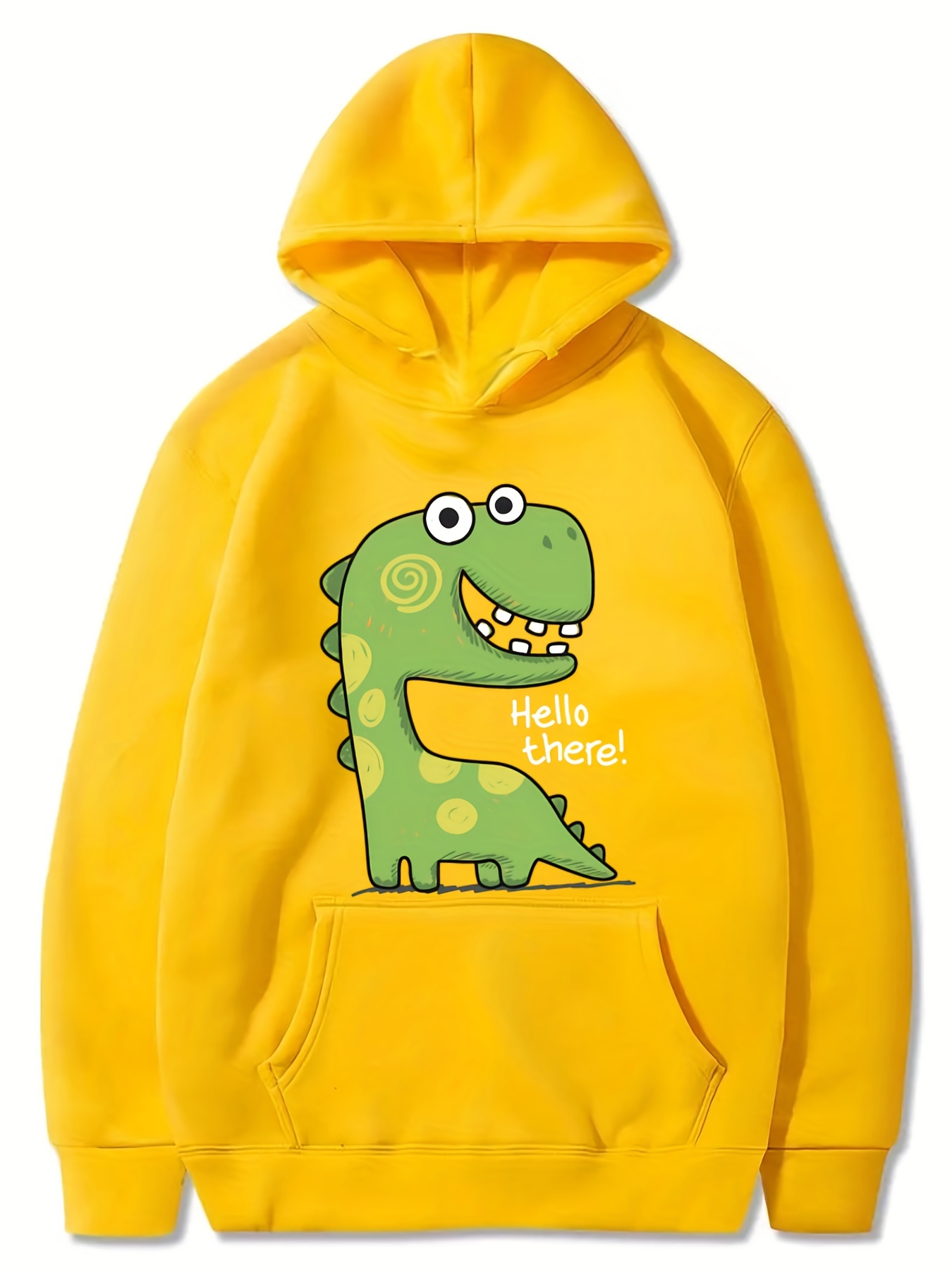 Cute Ufo Dinosaur Print Hoodie Casual Long Sleeve Drawstring - Temu Canada