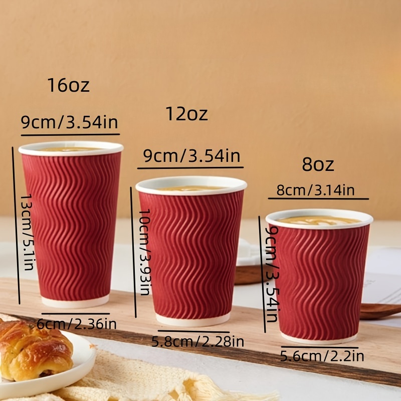 Comfy Package [50 Sets - 12 oz.] Insulated Ripple Paper Hot Coffee Cups  With Lids