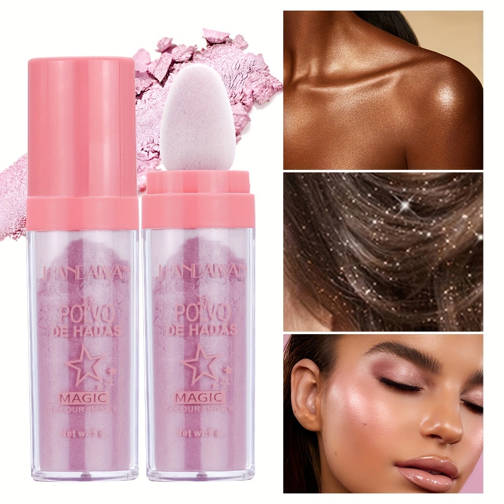 Surligneur Poudre Stick Maquillage,6pcs Haute Gloss Fée Glitter