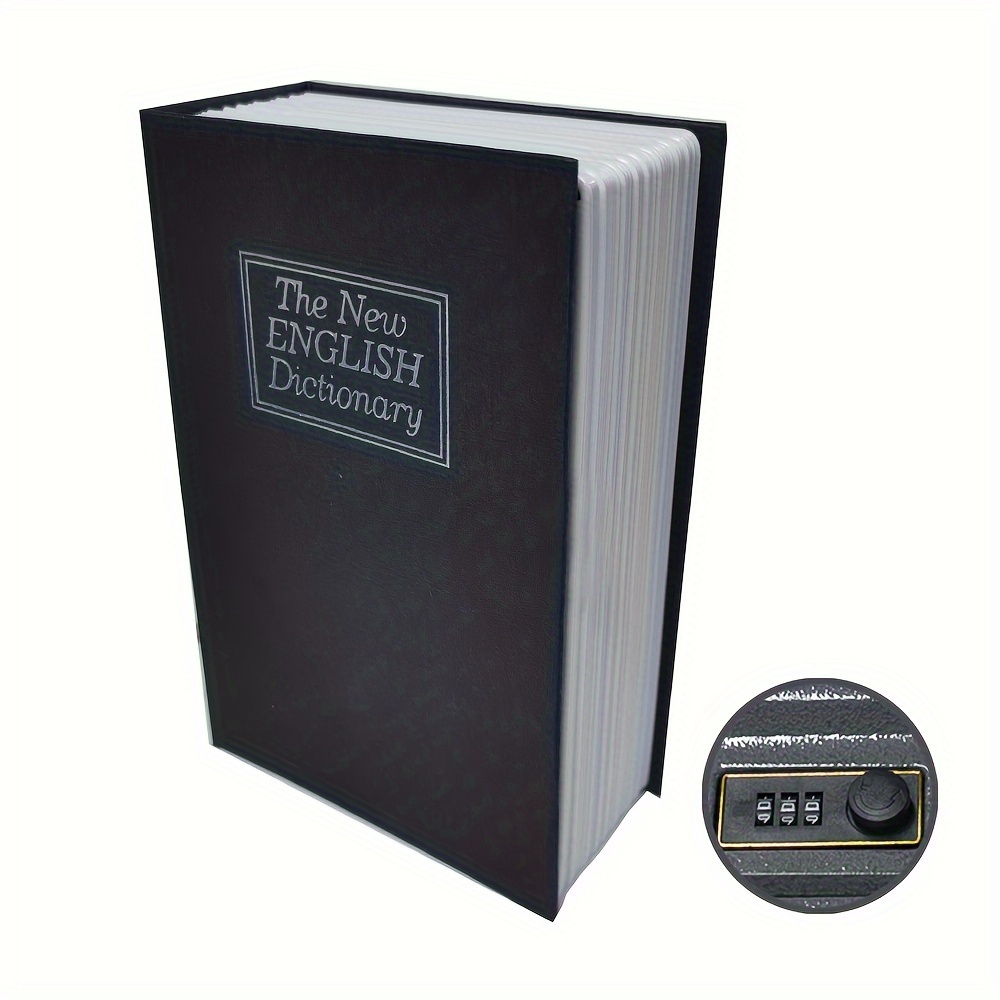 1pc Kleine Getarnte Buchsafe-Aufbewahrungsbox, Wörterbuch-Geheim-Safe-Dose  Mit Sicherheitskombinationsschloss/Schlüssel, Getarnte Buch-Versteck-Safe