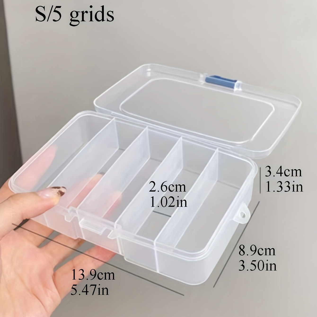 Noverlife 24 Grids Clear Plastic Organizer Box, Storage Container Jewelry  Box, Empty Earring Storage Organizer Display Case, Transparent Plastic Nail