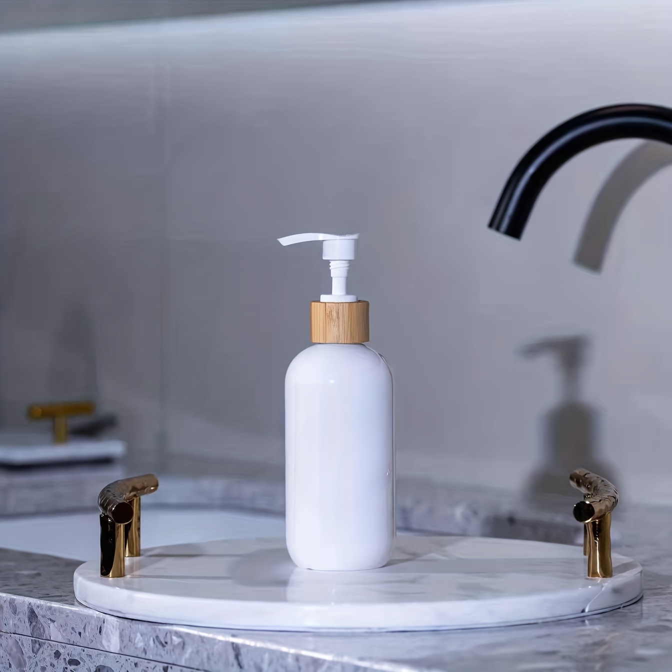 Dispenser Pompa Bambù Shampoo Gel Doccia Lozione Contenitore - Temu Italy